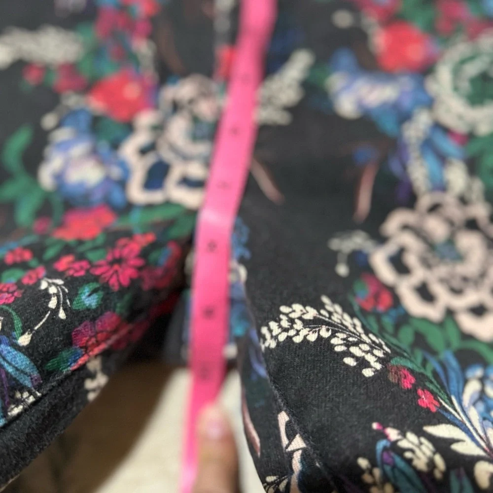 PILCRO AND THE LETTERPRESS Anthropologie Black Floral Mid Rise Skinny Jeans 27